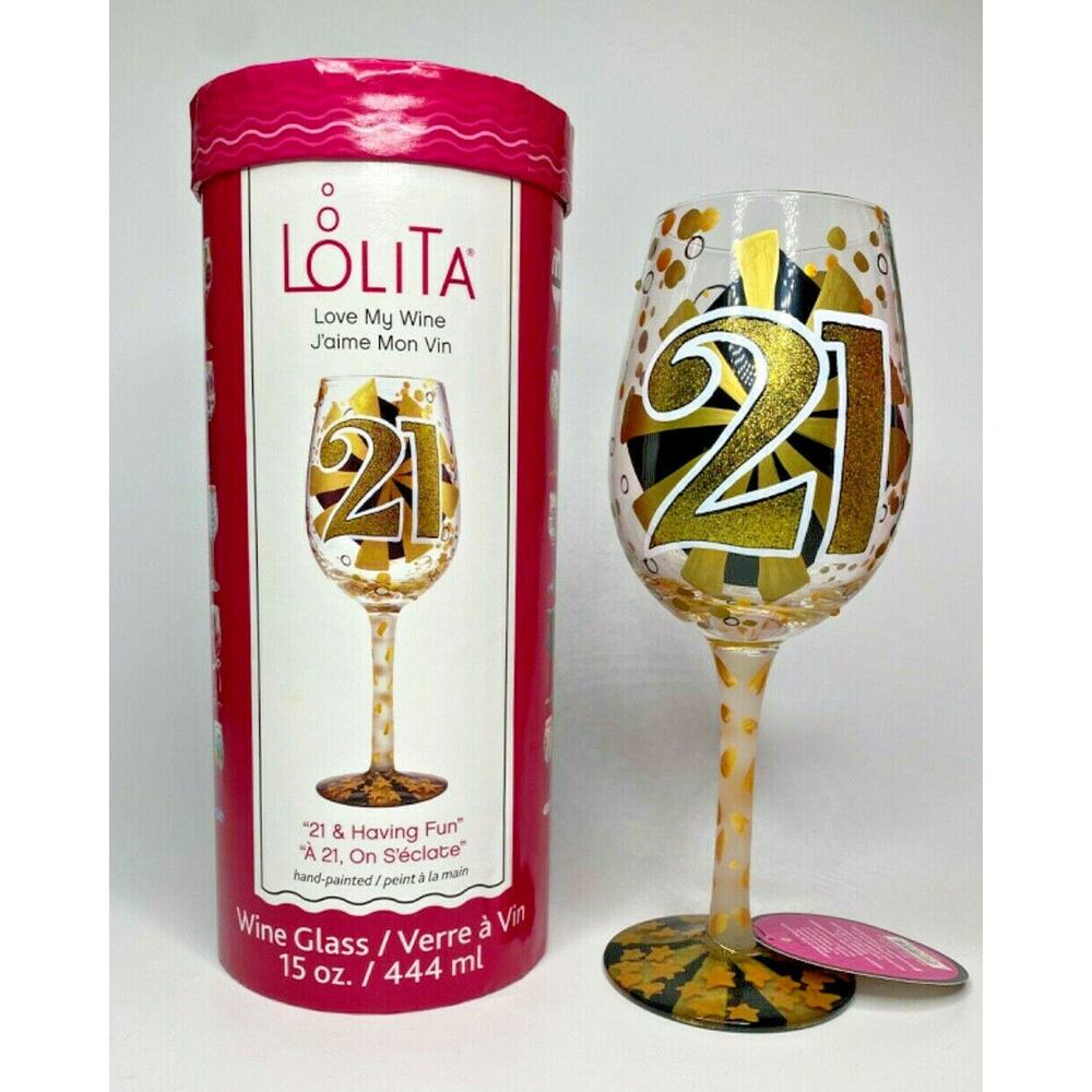 Lolita "21 & Having Fun" Wine Glass‎ U66/5160